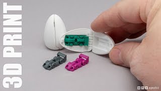 3D Printable Surprise Egg 8  Tiny Racecar  Using an affordable 3D Printer [upl. by Sihunn]