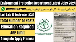 Environment Protection Depratment Jobs 2024  Govt Jobs 2024  Government Jobs 2024  Jobs 2024 [upl. by Sirrad]