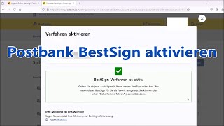 Postbank BestSign aktivieren Anleitung deutsch [upl. by Maxantia]