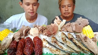 MASARAP NA ULAM SA TAG ULAN  NILAGANG BUTO BUTO NG BABOY AT MANOK  LONGGANISA AT TUYO [upl. by Anivle]