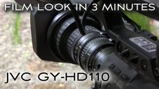 JVC GYHD110 Film Look in 3 Minutes Sharpness and iris settings  polarizing filter [upl. by Neerbas]