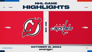 NHL Highlights  Devils vs Capitals  October 12 2024 [upl. by Annawyt]