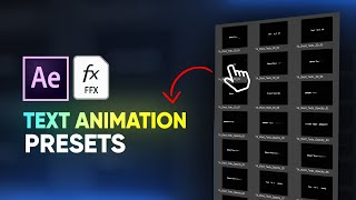 Create Text Animation Presets  After Effects Tutorial [upl. by Audrit]