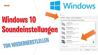 Keinen Ton Windows 10  Fixen  Windows 10 Soundeinstellungen  einfach Sound einstellen Windows [upl. by Melisandra]