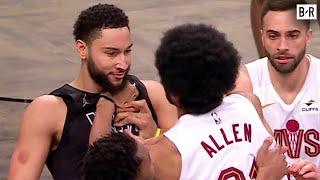 Ben Simmons amp Jarrett Allen Get Chippy Both T’d Up 🍿 [upl. by Maroj]