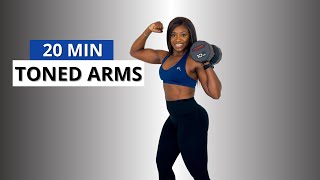 20 MIN TONED ARMS WORKOUT WITH WEIGHTS Circuit Strength Training Fitbymary [upl. by Onifur]