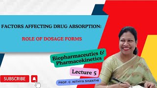 Factors affecting Drug Absorption Role of Dosage Forms Lecture5 [upl. by Thorma410]