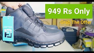 Eego Italy Genuine Leather Light Weight Mens Steel Toe Safety Boots with Anti Skid Sole Black [upl. by Amling]