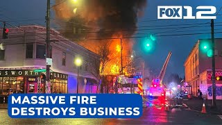 Crews battle massive fire at N Portland business [upl. by Lukasz]