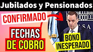 🔴URGENTE 📆FECHAS DE PAGO 📢CONFIRMADAS BONO AUMENTO  JUBILADOS Y PNC DE ANSES [upl. by Ettenad625]