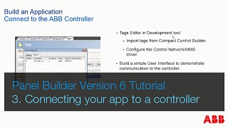 ABB Panel Builder v6 Tutorial Part 3 Connecting your application to AC 800M controller or PLC [upl. by Tani348]