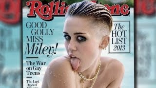 Miley Cyrus Licks Shoulder amp Talks Justin Bieber Rolling Stone Magazine Cover [upl. by Notsnhoj]