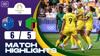 Australia vs Zambia  65  Womens Football  Paris 2024 Highlights  zambia vs australia [upl. by Ayidan]