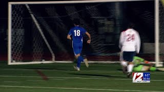 Cumberland rolls past Central Falls in Div I boys soccer [upl. by Aitnwahs]