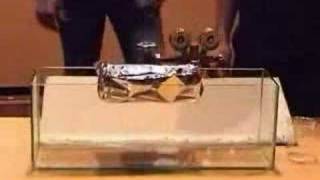 Invisible Water Floating Foil Boat Actually a Dense Gas Called SULFUR HEXAFLUORIDE [upl. by Analaj]