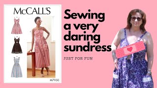 Sewing McCalls 7950 Peek a Boo Sundress [upl. by Nura600]