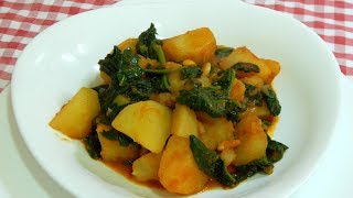 Receta fácil y económica de patatas con espinacas [upl. by Jeremias]