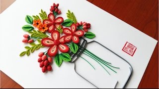 Paper Quilling Flower For beginner Learning Video 21  Paper Flower Design [upl. by Treve]