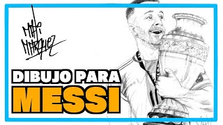 DIBUJO A MESSI PASO A PASO  ARGENTINA CAMPEÓN  SPEED PAINT  MATI MARQUEZ [upl. by Chandler160]