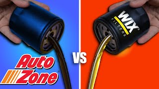 Engineers Test WIX vs Autozone Oil Filters [upl. by Aila]