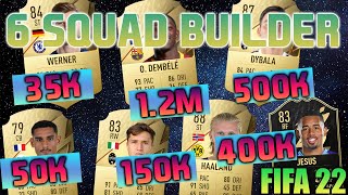 FIFA 22 SQUAD BUILDER 130K 200K 250K 500K 700K 12M FUT CHAMPIONS TEAM HYBRID TEAMS [upl. by Terchie438]