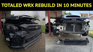 TOTALED SUBARU WRX REBUILD IN 10 MINUTES [upl. by Nauqe869]