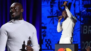 STORMZY EMOTIONAL SPEECH AS HE RECEIVES BRITS AWARD FOR THE BEST SOLO ARTIST britsaward 2020brits [upl. by Mayhew663]