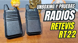 📡📲 Radios RT22 RETEVIS Walkie Talkie  📏🏃Hasta 1 KM de Distancia [upl. by Calen563]