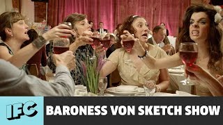 Red Wine Ladies Last Table at the Wedding  Baroness von Sketch Show  IFC [upl. by Snyder]