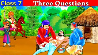 Three Questions Class 7  class 7 english chapter 1  हिंदी मे  Animated story [upl. by Hayikaz896]