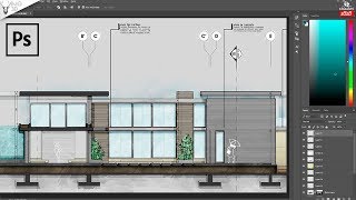 Photoshop online  Fachada de una casa  Plano arquitectonico [upl. by Kumagai736]