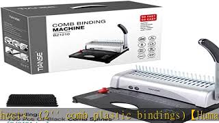 TIANSE Binding Machine 21Holes 450 Sheets Comb Binding Machines with Starter Kit 100 PCS 38 [upl. by Plunkett371]