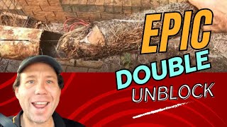 Blocked Drain 148 Satisfying amp Epic Double Unblock Massive Tree Roots amp Repair [upl. by Enrev851]