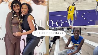 New Baby  TrackMeet  Laker Game February VLOG 2023 [upl. by Bj]