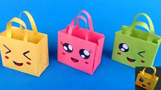 0rigami paper bags how to make paper bag with handles origami easy gift school hacks [upl. by Bowles]