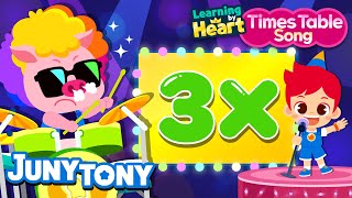 3 Times Table Song  Multiply by 3  School Songs  Multiplication Songs for Kids  JunyTony [upl. by Tildy191]