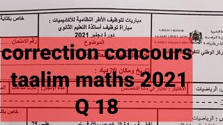 correction concours taalim maths 2021 [upl. by Fairweather847]