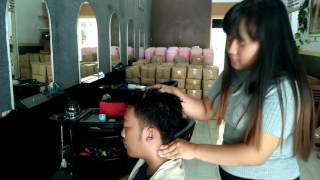 Powerful Girl Head Massage Barber by Shofie [upl. by Anihs299]