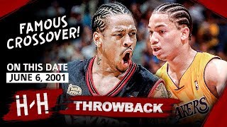 Allen Iverson LEGENDARY Game 1 Highlights vs Lakers 2001 Finals  48 Pts Crossover On Tyronn Lue [upl. by Bernita807]