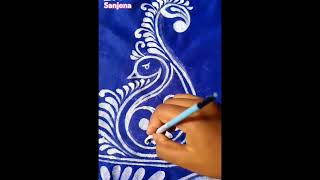 Handprinted saree design design handprint handprintedsaree fabricdesign [upl. by Annabel938]