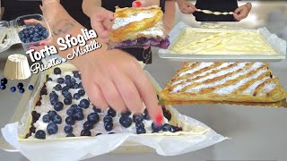 TORTA SFOGLIATA RICOTTA E MIRTILLI 🫐 facile e veloce [upl. by Oyam]