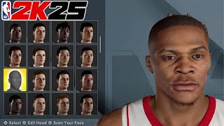 RUSSLE WESTBROOK FACE CREATION IN NBA 2K25 [upl. by Ellocin]