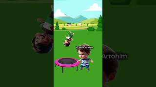 Trampolin fail animasi funny kartun feedshorts shorts [upl. by Rufe576]