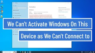 We cant activate Windows on this device as we cant connect to your organization activation SOLVED [upl. by Barbee]