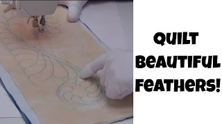 Machine Quilt a Beautiful Feather Design  Beginner Quilting Tutorial with Leah Day [upl. by Niltag]