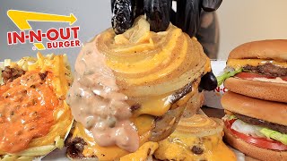 MUKBANG EATING IN N OUT VIRAL ONION DOUBLE CHEESEBURGER ANIMAL STYLE FRIES CHEESEBURGERS ASMR [upl. by Bonne]