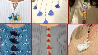 outstanding Tassel Neck Design Ideas for Eid  Tassel Galy Ka designs for summer season [upl. by Esertal]