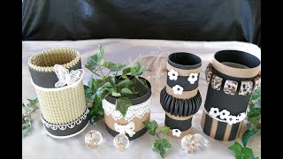 DIY 8 verschiedene Dekogefäße für Pflanzen Blumen und mehr – Aufbewahrungsboxen – einfach [upl. by Llemej]