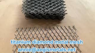 Diamond titanium expanded metal mesh 15x30mm hole size grade 1 grade 2 pure ti metal mesh [upl. by Otipaga]