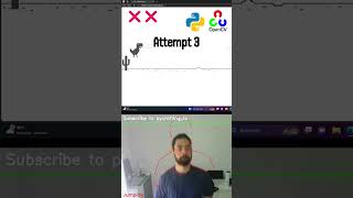 Playing the Dinosaur Game with Motion Detection using Python OpenCV python opencv dinosaurgame [upl. by Elwee199]